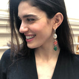 Multi Gemstone Earrings - Natural Stone Statement Earrings - Large Gemstone Earrings