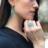 Green Boho Ring, Natural Chrysoprase Ring, Artistic Ring, Green Vintage Ring, Inspirational Ring, Artisan Ring, May Ring, Solid Silver Ring