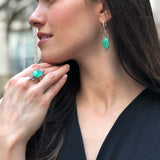 Green Boho Ring, Natural Chrysoprase Ring, Artistic Ring, Green Vintage Ring, Inspirational Ring, Artisan Ring, May Ring, Solid Silver Ring