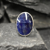 Large Sodalite Ring, Natural Sodalite, Statement Ring, Sagittarius Birthstone, Blue Stone Ring, Boho Ring, Massive Ring, Solid Silver Ring