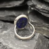 Large Sodalite Ring, Natural Sodalite, Statement Ring, Sagittarius Birthstone, Blue Stone Ring, Boho Ring, Massive Ring, Solid Silver Ring