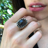 Rutilated Quartz Ring, Natural Quartz, Black Rutilated Quartz, Statement Ring, Vintage Rings, Large Quartz Ring, Rutilated Quartz, Quartz