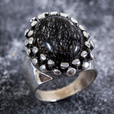 Rutilated Quartz Ring, Natural Quartz, Black Rutilated Quartz, Statement Ring, Vintage Rings, Large Quartz Ring, Rutilated Quartz, Quartz