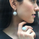 Moonstone Ring, Natural Moonstone, June Birthstone, Round Vintage Ring, Rainbow Moonstone, Statement Ring, Big Round Ring, 925 Silver Ring