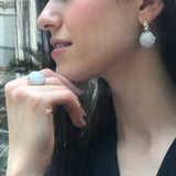 Moonstone Ring, Natural Moonstone, June Birthstone, Round Vintage Ring, Rainbow Moonstone, Statement Ring, Big Round Ring, 925 Silver Ring