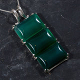 Green Aventurine Pendant, Green Agate Pendant, Natural Aventurine, Rectangle Pendant, Green Stone Pendant, Statement Pendant, Unique Pendant