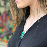 Green Aventurine Pendant, Green Agate Pendant, Natural Aventurine, Rectangle Pendant, Green Stone Pendant, Statement Pendant, Unique Pendant