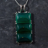 Green Aventurine Pendant, Green Agate Pendant, Natural Aventurine, Rectangle Pendant, Green Stone Pendant, Statement Pendant, Unique Pendant