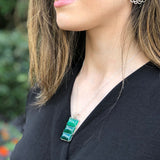 Green Aventurine Pendant, Green Agate Pendant, Natural Aventurine, Rectangle Pendant, Green Stone Pendant, Statement Pendant, Unique Pendant