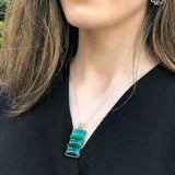 Green Aventurine Pendant, Green Agate Pendant, Natural Aventurine, Rectangle Pendant, Green Stone Pendant, Statement Pendant, Unique Pendant