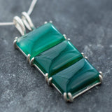 Green Aventurine Pendant, Green Agate Pendant, Natural Aventurine, Rectangle Pendant, Green Stone Pendant, Statement Pendant, Unique Pendant