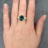 Emerald Ring, Created Emerald, Green Emerald Ring, Victorian Ring, Vintage Green Ring, Green Oval Ring, Natural Opal Ring, Solid Silver Ring