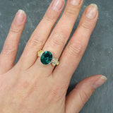 Emerald Ring, Created Emerald, Green Emerald Ring, Victorian Ring, Vintage Green Ring, Green Oval Ring, Natural Opal Ring, Solid Silver Ring