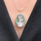 Cameo Pendant, Shell Pearl Pendant, Natural Shell Pearl, Roman Lady Pendant, Mother of Pearls, Cameo Lady Pendant, Solid Silver Pendant