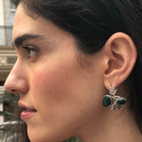 Leaf Earrings, Natural Malachite Earrings, Green Vintage Earrings, Green Stone Earrings, Inspirational Earrings, Natural Green Earrings
