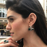 Leaf Earrings, Natural Malachite Earrings, Green Vintage Earrings, Green Stone Earrings, Inspirational Earrings, Natural Green Earrings
