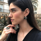 Leaf Earrings, Natural Malachite Earrings, Green Vintage Earrings, Green Stone Earrings, Inspirational Earrings, Natural Green Earrings