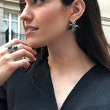 Leaf Earrings, Natural Malachite Earrings, Green Vintage Earrings, Green Stone Earrings, Inspirational Earrings, Natural Green Earrings
