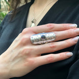 Mystic Topaz Ring, Natural Mystic Topaz, December Ring, Silver Shield Ring, Vintage Ring, Topaz Ring, Purple Diamond Ring, 925 Silver Ring