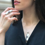 Dark Purple Pendant, Natural Mystic Topaz, Large Topaz Necklace, Unique Statement Pendant, Ancient Pendant, Artistic Silver, Adina Stone