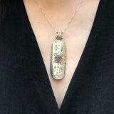 Dark Purple Pendant, Natural Mystic Topaz, Large Topaz Necklace, Unique Statement Pendant, Ancient Pendant, Artistic Silver, Adina Stone