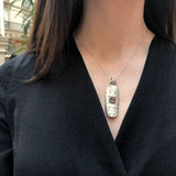 Dark Purple Pendant, Natural Mystic Topaz, Large Topaz Necklace, Unique Statement Pendant, Ancient Pendant, Artistic Silver, Adina Stone