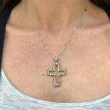 Citrine Cross Pendant, Natural Citrine Necklace, Statement Cross Necklace, Large Cross Necklace, Mystic Topaz Pendant, Cutout Cross Necklace