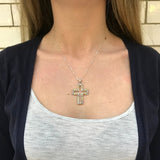 Citrine Cross Pendant, Natural Citrine Necklace, Statement Cross Necklace, Large Cross Necklace, Mystic Topaz Pendant, Cutout Cross Necklace