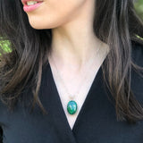 Malachite Pendant, Natural Malachite, Large Green Pendant, Oval Pendant, Statement Pendant, Antique Pendant, Solid Silver Pendant, Malachite