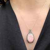 Rhodochrosite Pendant, Natural Rhodochrosite, Statement Pendant, Unique Silver Pendant, Large Pendant, Vintage Pendants, Statement Necklace