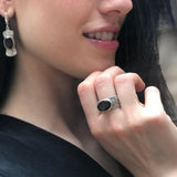 Smoky Topaz Ring, Natural Smoky Topaz, Tribal Ring, December Birthstone, Vintage Ring, Brown Diamond Ring, Topaz Ring, Solid Silver Ring