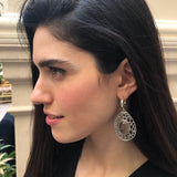 Long Earrings, Natural Rutilated Quartz, Teardrop Earrings, Heavy Earrings, Leaf Earrings, Large Artistic Earrings, Solid Silver Earrings