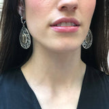 Long Earrings, Natural Rutilated Quartz, Teardrop Earrings, Heavy Earrings, Leaf Earrings, Large Artistic Earrings, Solid Silver Earrings