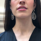 Long Earrings, Natural Rutilated Quartz, Teardrop Earrings, Heavy Earrings, Leaf Earrings, Large Artistic Earrings, Solid Silver Earrings