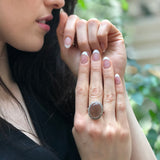 Smoky Topaz Ring, Natural Topaz Ring, December Birthstone, Victorian Ring, Brown Vintage Ring, Topaz Ring, Oval Topaz Ring, 925 Silver Ring