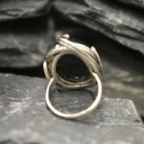 Large Sandstone Ring, Statement Ring, Night Sky Ring, Arisan Ring, Chunky Ring, Big Black Ring, Sparkly Ring, Heavy Ring, Solid Silver Ring