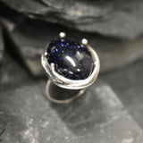 Large Sandstone Ring, Statement Ring, Night Sky Ring, Arisan Ring, Chunky Ring, Big Black Ring, Sparkly Ring, Heavy Ring, Solid Silver Ring