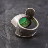 Chrysoprase Ring, Natural Chrysoprase Ring, Statement Chrysoprase Ring, Boho Ring, Green Gem Ring, Chrysoprase Silver Ring, Rare By Adina