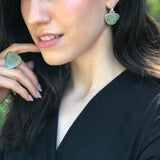 Green Turquoise Earrings, Natural Turquoise, Vintage Earrings, December Birthstone, Statement Earrings, Antique Earrings, Silver Earrings