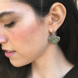 Green Turquoise Earrings, Natural Turquoise, Vintage Earrings, December Birthstone, Statement Earrings, Antique Earrings, Silver Earrings