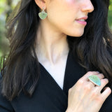 Green Turquoise Earrings, Natural Turquoise, Vintage Earrings, December Birthstone, Statement Earrings, Antique Earrings, Silver Earrings