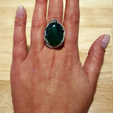 Artistic Green Ring, Emerald Ring, Created Emerald, Green Ring, Statement Ring, Solid Silver Ring, Artistic Design Ring, Created Emerald