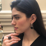 Smoky Topaz Ring, Natural Smoky Topaz, December Ring, Round Silver Ring, Topaz Ring, Brown Vintage Ring, Statement Ring, Solid Silver Ring