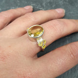 Citrine Ring, Natural Citrine, November Birthstone, Victorian Ring, Yellow Diamond Ring, Vintage Ring, Large Citrine Ring, Solid Silver Ring