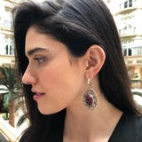 Ruby Earrings, Natural Ruby, Long Earrings, July Birthstone, Vintage Earrings, Teardrop Earrings, Statement Earrings, Solid Silver Earrings