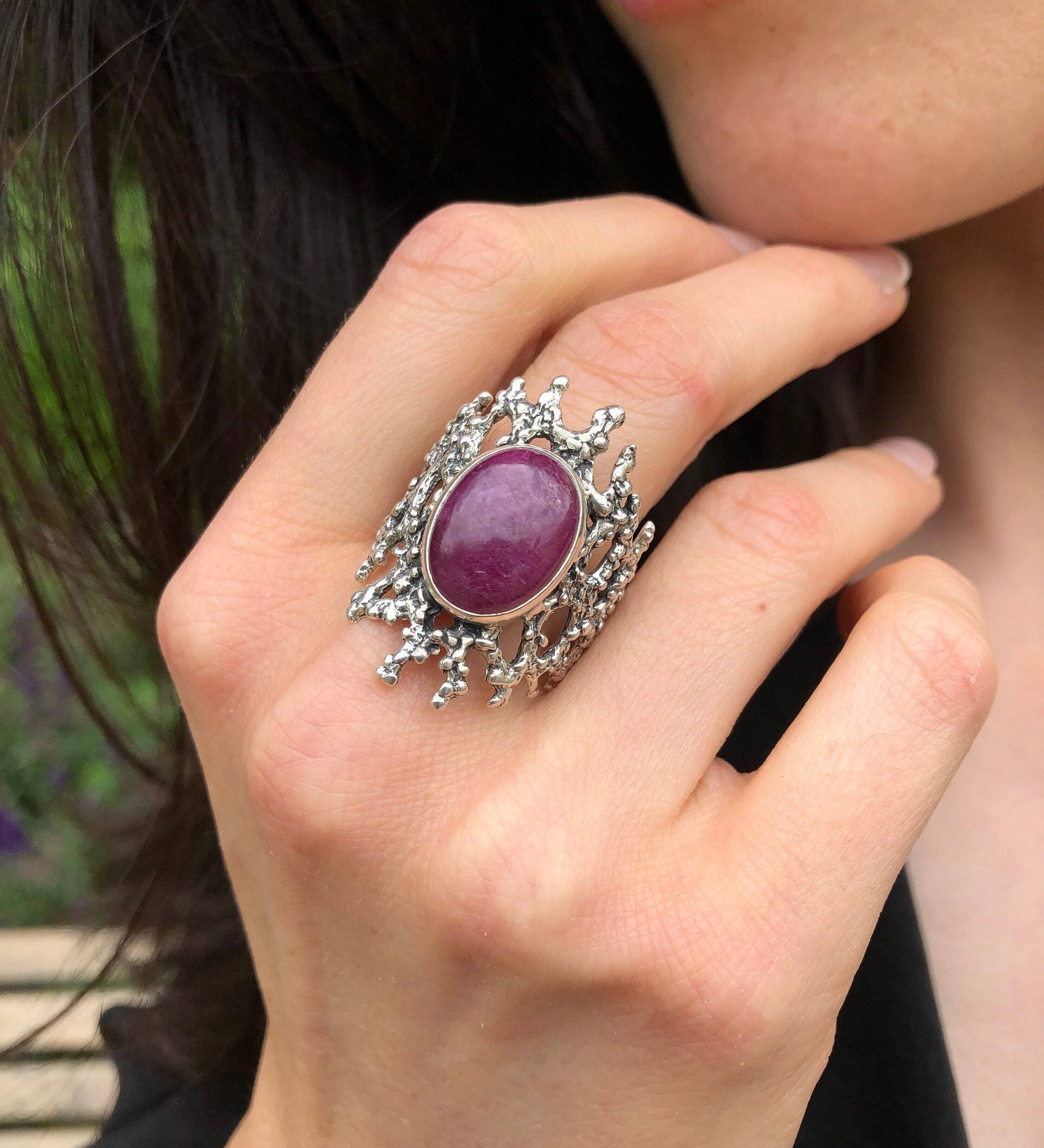 Natural Ruby Ring made in 925 Sterling Silver with Oval Natural Red Ruby in Bezel setting, July Birthstone gift idea, symbolizes nobility, purity, and passion, ideal for everyday wear and perfect for birthday gifting and special occasions.