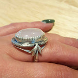 Vintage Ring, Rose Quartz Ring, Natural Rose Quartz, Large Pink Ring, January Birthstone, Statement Rings, Solid Silver Ring, Rose Quartz