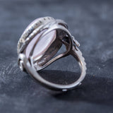 Vintage Ring, Rose Quartz Ring, Natural Rose Quartz, Large Pink Ring, January Birthstone, Statement Rings, Solid Silver Ring, Rose Quartz