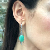 Green Boho Earrings, Natural Chrysoprase Earrings, Artistic Earrings, Vintage Earrings, Inspirational May Earrings, Solid Silver Earrings
