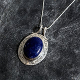 Large Blue Pendant, REAL Sodalite Necklace, Top Grade Sodalite, Blue Statement Pendant, Large Vintage Pendant, Antique Pendant, Adina Stone